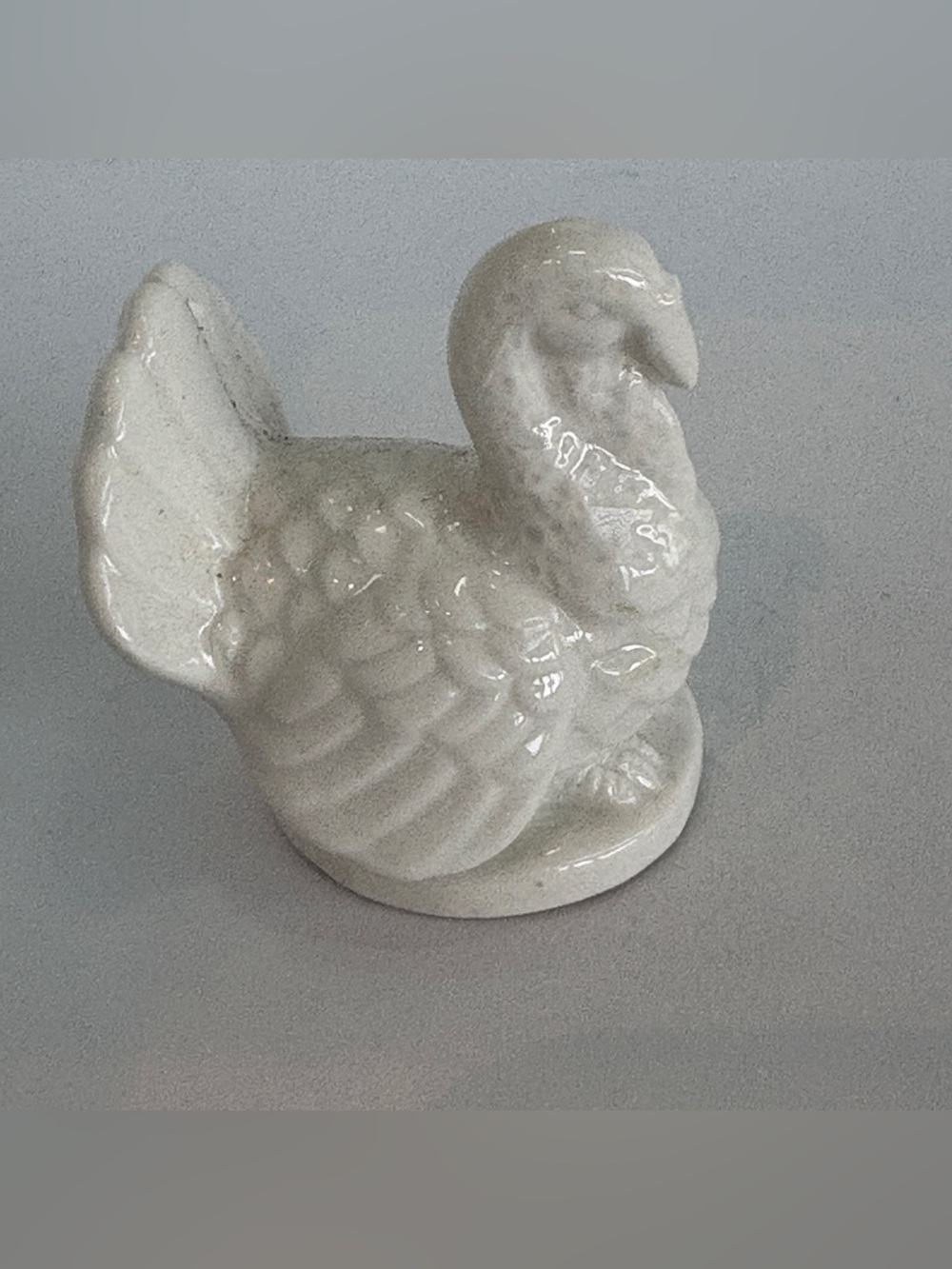 White ceramic TURKEY figurine